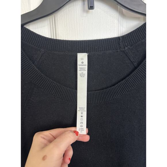Lululemon Black Hello Aloe Pullover Sweater Size 10 Silk Modal Blend 25030 - Picture 5 of 8